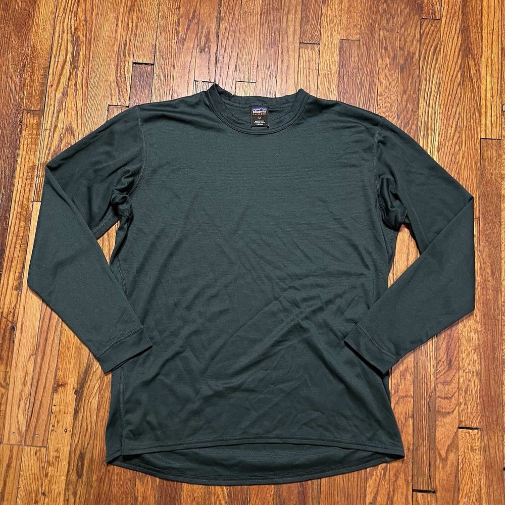 Patagonia Capilene Longsleeve Size Medium Green Polyester Preowned
